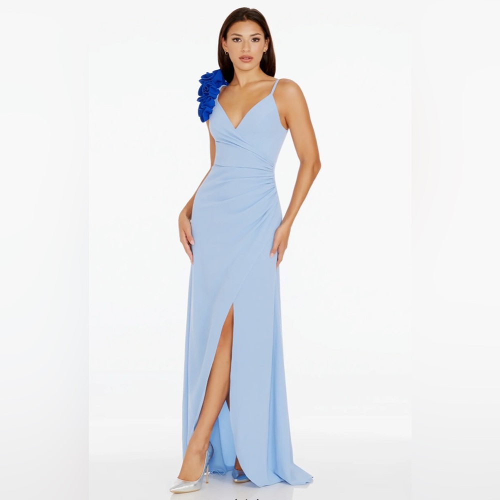 NEW Dress The Population Camelia Ruffle Gown, Medium